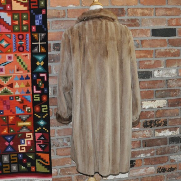 Majestic CANADA Pastel Honey Blonde Sheared MINK FUR LONG Coat Jacket - Picture 5 of 16